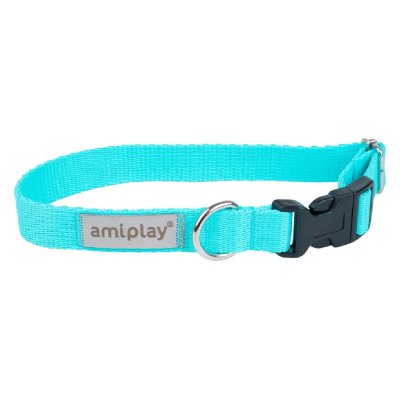 Περιλαίμιο σκύλου από την εταιρεία Amiplay. Το συγκεκιριμενο περιλάιμιο είναι από την συλλογή sampa και διατέιθεται σε 8 διαφορετικά χρώματα. Στην φωτογραφία ειναι το τυρκουαζ.