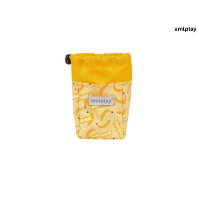 Τσάντακι για λιχουδιες απο την σειρά BeHappy της Amiplay - Banana εύχρηστο, χαρούμενα χρώματα, άνετο κούμπωμα / κορδόνι που επιτρέπει το κλείσιμο της τσάντας. εύκολο να καθαριστεί/ πλενεται  ανθεκτικό στις καιρικές συνθήκες/ κατασκευασμένο από υλικά υψηλής ποιότητας. Σχεδιο Banana
