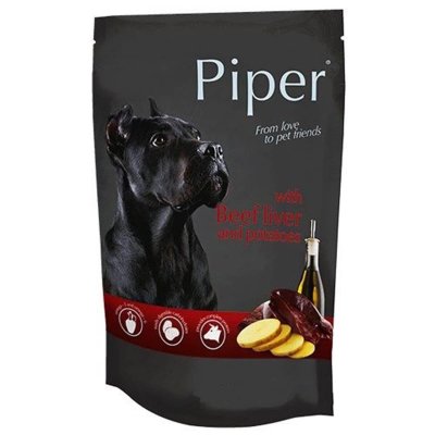 Πλήρης υγρή τροφή από την Piper σε φακελάκι για ενήλικους σκύλους με συκώτι βοδινού και πατάτα. Διατίθεται σε συσκευασία φακελάκι των 150gr & 500gr.