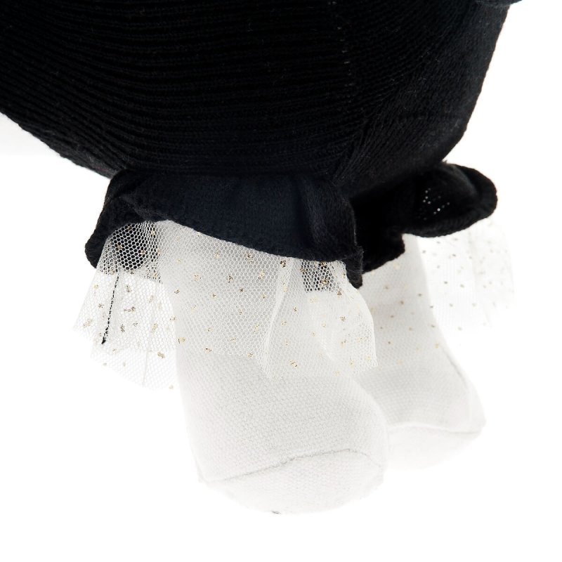 Φορεματακί από την εταιρεία Ferribiella, μάλλινο μαύρο, στολισμένο με κόσμημα και τούλι σαν φουρό που προσφέρουν στυλ στη βόλτα