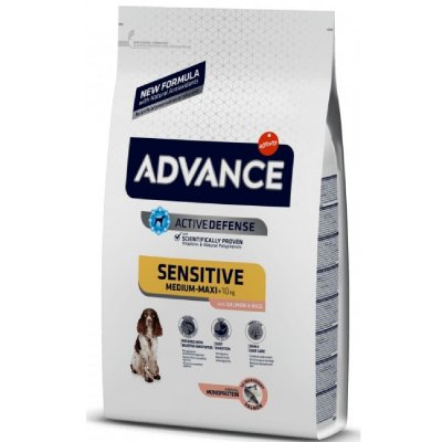 Το ADVANCE Sensitive Mini παρασκευάζεται με μια συνταγή βασισμένη σε σολομό και ρύζι, με βιταμίνες και μέταλλα για να προσφέρει στον σκύλο σας πλήρη και ισορροπημένη τροφή.