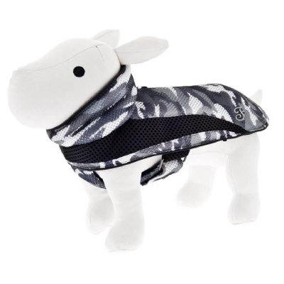 Αντιανεμικό - αδιάβροχο Μπουφάν για σκύλους Off Air-Mesh Coat απο την εταιρεία Ferribiella.Χρώμα μαύρο παραλλαγής.Διάσταση ράχης 30cm