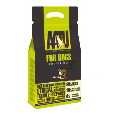 AATU, Πλήρης τροφή χωρίς σιτηρά για ενήλικους σκύλους κοτόπουλο ελευθέρας βοσκής 1,5kg Είναι η πρώτη σειρά διατροφής της Pet food UK η οποία περιέχει το μοναδικό συνδυασμό, “Super 8” Μια μίξη 8 Λαχανικών , 8 φρούτων , 8 βοτάνων και μπαχαρικών .
