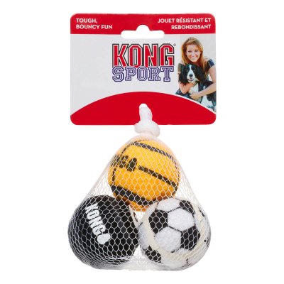 Sport balls απο την Kong συνδυάζει το κλασικό παιχνίδι σκύλων το πετάτε και το κυνηγά ο σκύλος. Για ενθουσιώδεις και αθλητικούς σκύλους.  Μεγέθη: X-Small συσκευασία με 3 τεμάχια Small Συσκεαυσία με 3 τεμάχια
