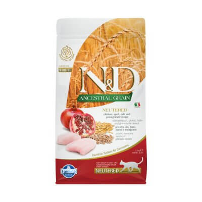 n&d-cat-food-ancestral-grain-chicken-pomegranate-adult-neutered-15-ksira-trofi-steiromenis-gatas