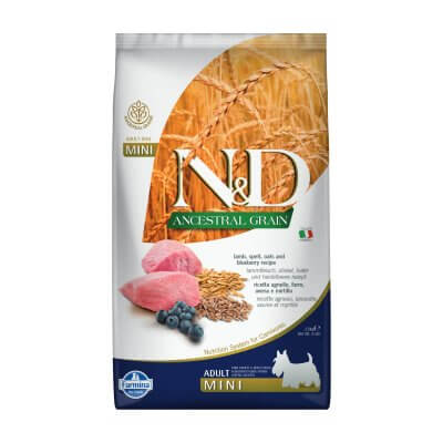 n&d-dog-food-ancestral-grain-lamb-blueberry-adult-mini-25-ksira-trofi-skylou